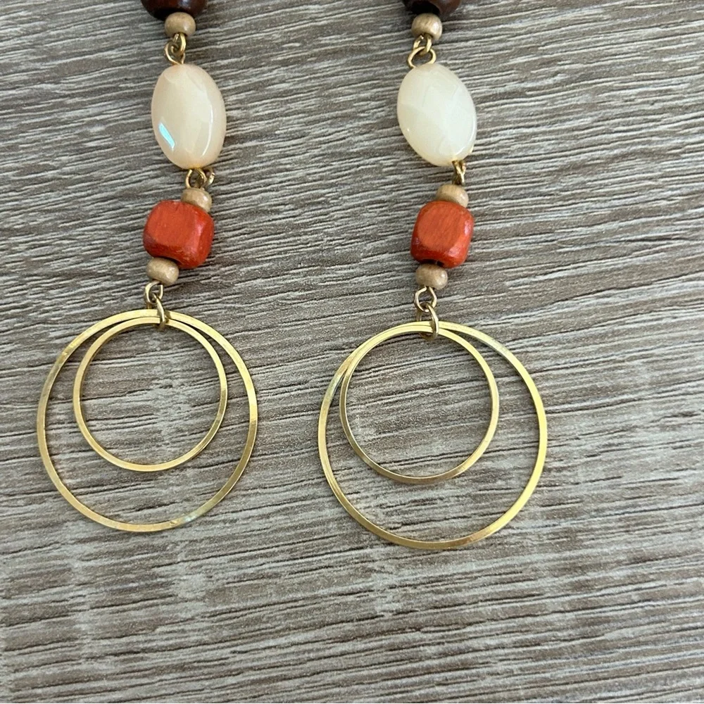Multi Stone Drop Statement Earrings - Picture 4 of 11